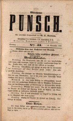 Münchener Punsch Sonntag 19. November 1848