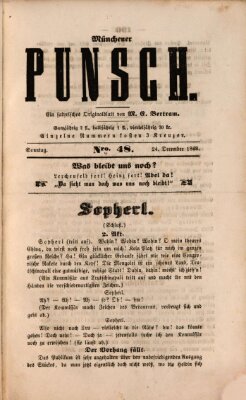 Münchener Punsch Sonntag 24. Dezember 1848