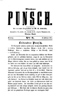 Münchener Punsch Sonntag 23. Februar 1851