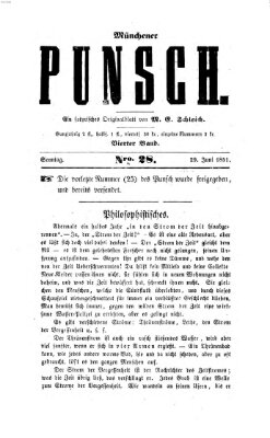 Münchener Punsch Sonntag 29. Juni 1851