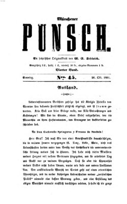 Münchener Punsch Sonntag 26. Oktober 1851