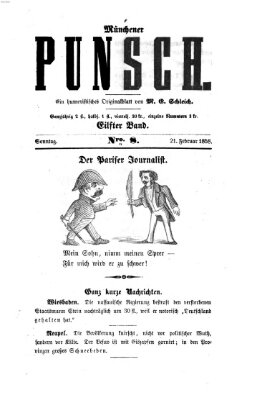 Münchener Punsch Sonntag 21. Februar 1858