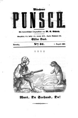 Münchener Punsch Sonntag 1. August 1858