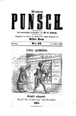 Münchener Punsch Sonntag 17. Oktober 1858