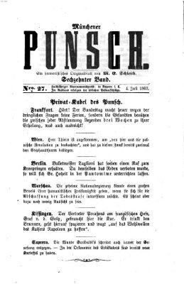 Münchener Punsch Samstag 4. Juli 1863