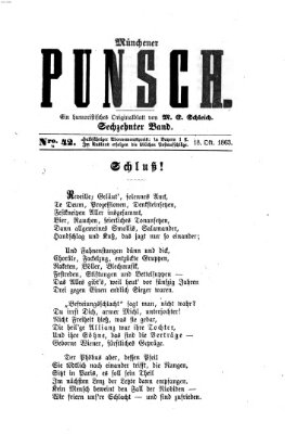 Münchener Punsch Sonntag 18. Oktober 1863