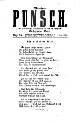 Münchener Punsch Sonntag 1. November 1863