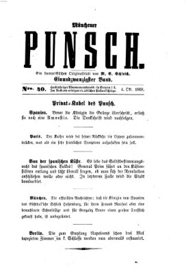 Münchener Punsch Sonntag 4. Oktober 1868