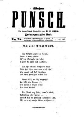 Münchener Punsch Sonntag 11. Juli 1869