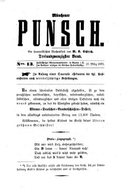 Münchener Punsch Sonntag 27. März 1870