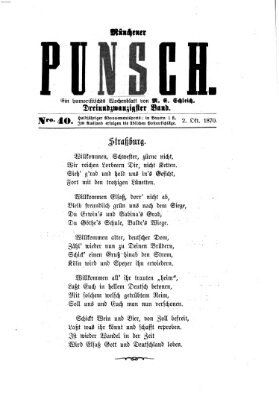 Münchener Punsch Sonntag 2. Oktober 1870