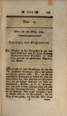 K.K. allerg. privil. Realzeitung der Wissenschaften und Künste Dienstag 2. März 1784