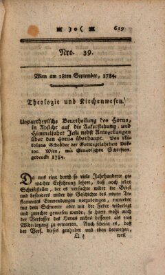 K.K. allerg. privil. Realzeitung der Wissenschaften und Künste Dienstag 28. September 1784