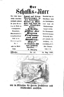 Schalks-Narr Sonntag 31. August 1862