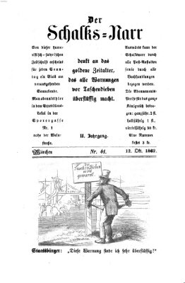 Schalks-Narr Sonntag 12. Oktober 1862