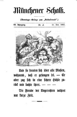 Schalks-Narr Sonntag 11. Januar 1863