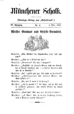 Schalks-Narr Sonntag 1. Februar 1863