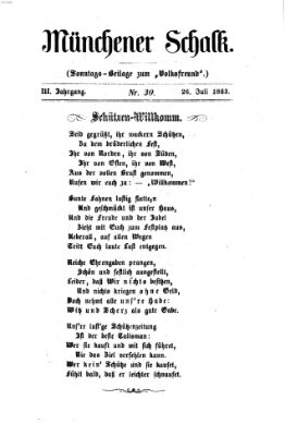 Schalks-Narr Sonntag 26. Juli 1863