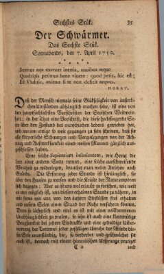 Der Schwärmer oder Herumstreifer (The rambler) Dienstag 7. April 1750