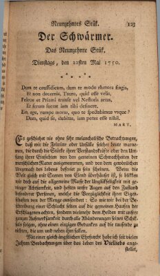 Der Schwärmer oder Herumstreifer (The rambler) Freitag 22. Mai 1750