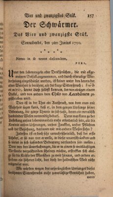 Der Schwärmer oder Herumstreifer (The rambler) Dienstag 9. Juni 1750