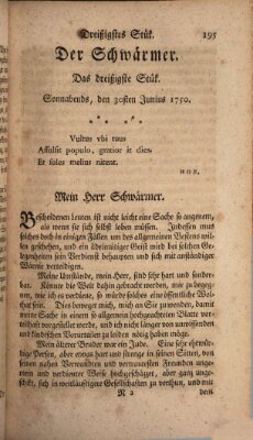 Der Schwärmer oder Herumstreifer (The rambler) Dienstag 30. Juni 1750