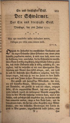 Der Schwärmer oder Herumstreifer (The rambler) Freitag 3. Juli 1750