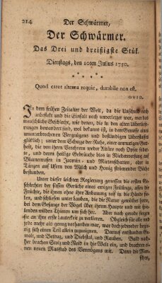 Der Schwärmer oder Herumstreifer (The rambler) Freitag 10. Juli 1750