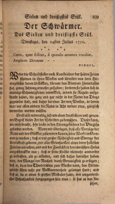 Der Schwärmer oder Herumstreifer (The rambler) Freitag 24. Juli 1750