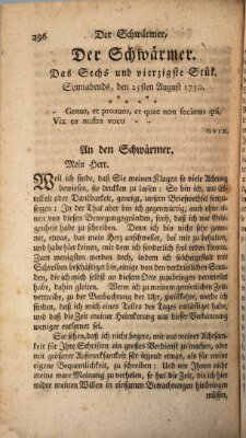 Der Schwärmer oder Herumstreifer (The rambler) Dienstag 25. August 1750