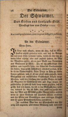 Der Schwärmer oder Herumstreifer (The rambler) Freitag 2. Oktober 1750