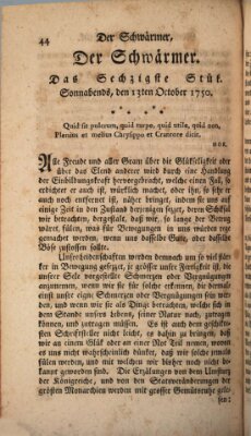 Der Schwärmer oder Herumstreifer (The rambler) Dienstag 13. Oktober 1750