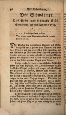 Der Schwärmer oder Herumstreifer (The rambler) Dienstag 3. November 1750