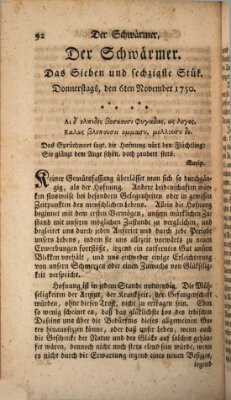 Der Schwärmer oder Herumstreifer (The rambler) Freitag 6. November 1750