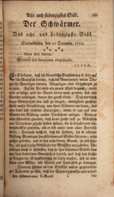 Der Schwärmer oder Herumstreifer (The rambler) Dienstag 15. Dezember 1750