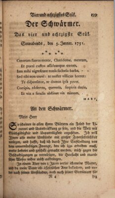 Der Schwärmer oder Herumstreifer (The rambler) Dienstag 5. Januar 1751