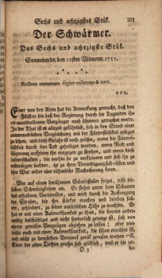 Der Schwärmer oder Herumstreifer (The rambler) Dienstag 12. Januar 1751