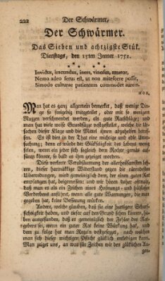 Der Schwärmer oder Herumstreifer (The rambler) Freitag 15. Januar 1751