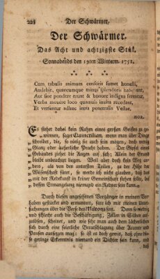 Der Schwärmer oder Herumstreifer (The rambler) Dienstag 19. Januar 1751