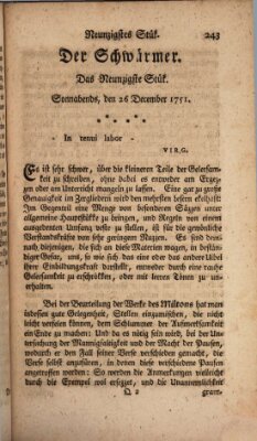 Der Schwärmer oder Herumstreifer (The rambler) Dienstag 26. Januar 1751