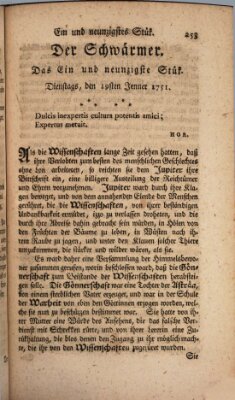 Der Schwärmer oder Herumstreifer (The rambler) Freitag 29. Januar 1751