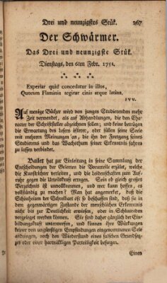 Der Schwärmer oder Herumstreifer (The rambler) Samstag 6. Februar 1751