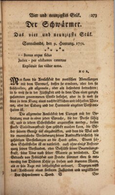 Der Schwärmer oder Herumstreifer (The rambler) Dienstag 9. Februar 1751