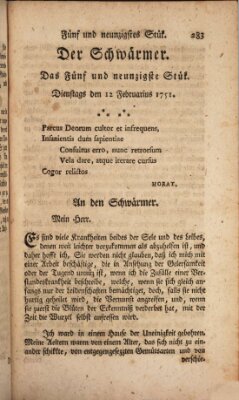 Der Schwärmer oder Herumstreifer (The rambler) Freitag 12. Februar 1751