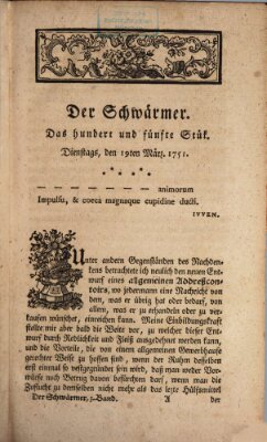 Der Schwärmer oder Herumstreifer (The rambler) Freitag 19. März 1751