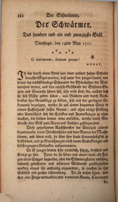 Der Schwärmer oder Herumstreifer (The rambler) Freitag 14. Mai 1751