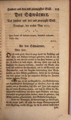 Der Schwärmer oder Herumstreifer (The rambler) Freitag 21. Mai 1751