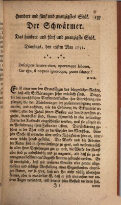 Der Schwärmer oder Herumstreifer (The rambler) Freitag 28. Mai 1751