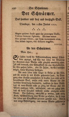 Der Schwärmer oder Herumstreifer (The rambler) Freitag 25. Juni 1751