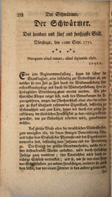 Der Schwärmer oder Herumstreifer (The rambler) Freitag 10. September 1751